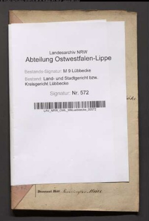 Erblasser: Hageböke, Johann Friedrich; Erblasser: Hageböke, Dorothee Wilhelmine Luise, geb. Lindemann: