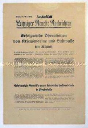 Sonderblatt der "Leipziger Neuesten Nachrichten" zum Kriegsverlauf an der englischen Küste und in Nordafrika
