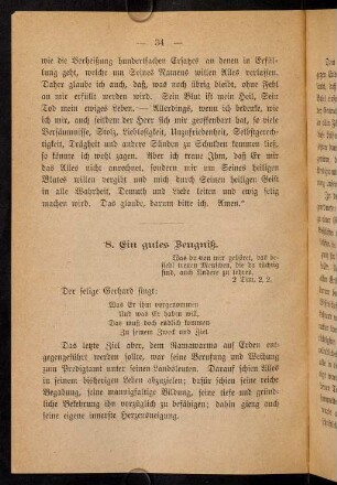 8. Ein gutes Zeugniß