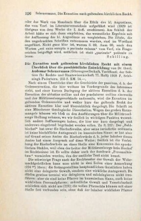 126-127 [Rezension] Scheuermann, Audomar, Die Exemtion nach geltendem kirchlichen Recht