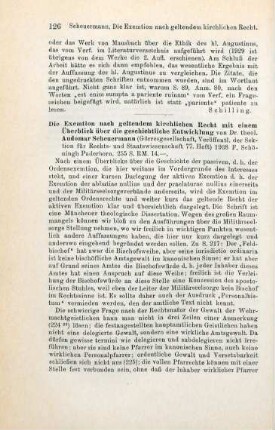 126-127 [Rezension] Scheuermann, Audomar, Die Exemtion nach geltendem kirchlichen Recht