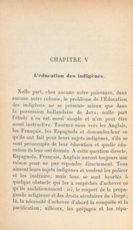 Chapitre V. L'éducation des indigènes