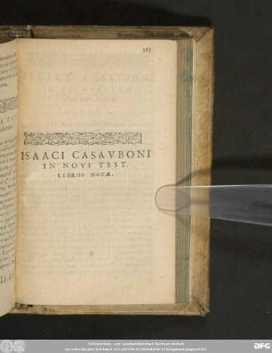 Isaaci Casauboni In Novi Test. Libros Notae.