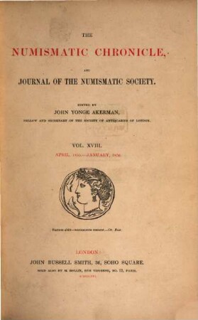 The numismatic chronicle. 18. 1855/56. - 1856