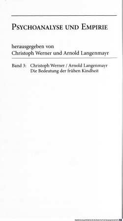 Die Bedeutung der frühen Kindheit