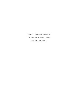 Sexti Pompeij Festi undeuiginti librorum fragmenta
