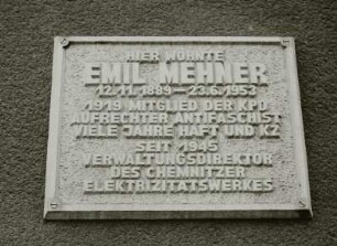 Gedenktafel für Emil Mehner