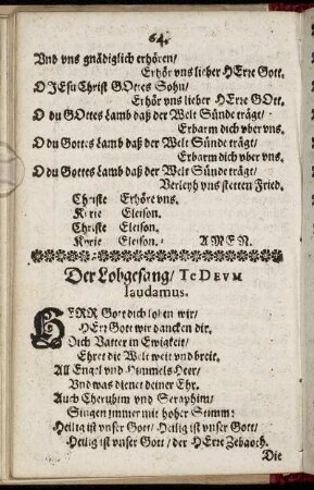 Der Lobgesang/ Te Deum laudamus.