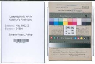 Entnazifizierung Arthur Zimmermann , geb. 15.04.1898 (Werkmeister)