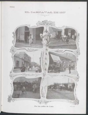 [Fotografía de] El carnaval de 1907 - Por las calles de Lima