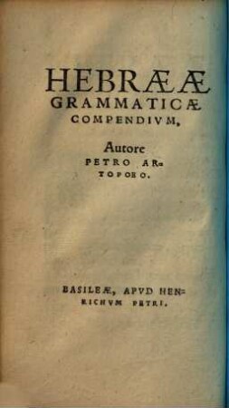 Hebraeae Grammaticae Compendium