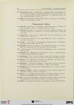Numismatische Bücher (Nr. 2155-2329)