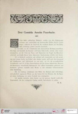 Drei Gemälde Anselm Feuerbachs