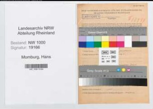 Entnazifizierung Hans Momburg, geb. 02.02.1901 (Kaufmann)