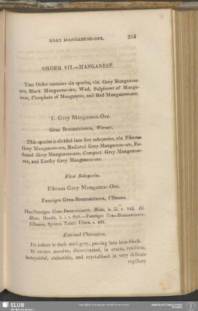 Order VII. - Manganese
