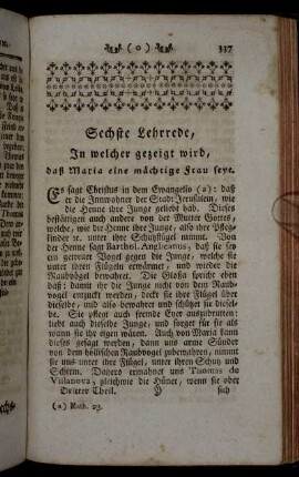 Sechste Lehrrede, In welcher gezeigt wird, daß Maria eine mächtige Frau seye. - Zehende Lehrrede, In welcher gezeigt wird, daß Maria eine gewaltige und mächtige Königin seye.