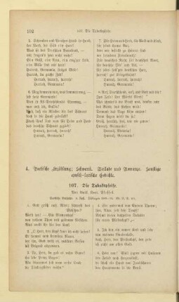 4. Poetische Erzählung ; Schwank. Ballade und Romanze. Sonstige episch-lyrische Gedichte