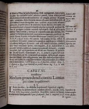 Caput VI. monstrans Modum procedendi contra Lamias per viam inquisitionis