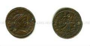 Römischer Follis des Kaisers Konstantin des Großen auf die Eroberung des Sarmatenlandes (lateinisch)