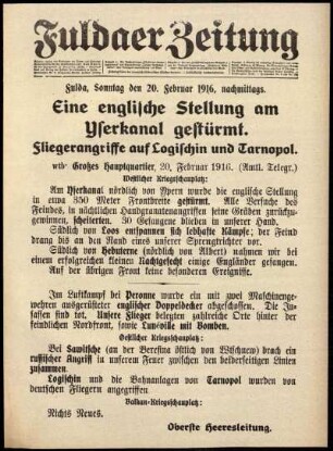 Ausgabe vom Sonntag, den 20. Februar 1916.