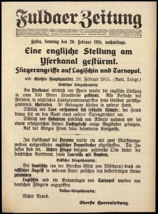 Ausgabe vom Sonntag, den 20. Februar 1916.