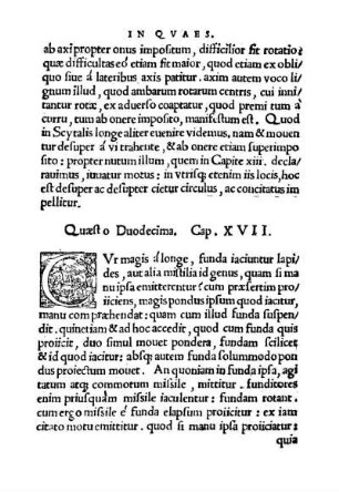 Quæstio Duodecima. Cap. XVII.