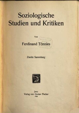 Soziologische Studien und Kritiken. 2