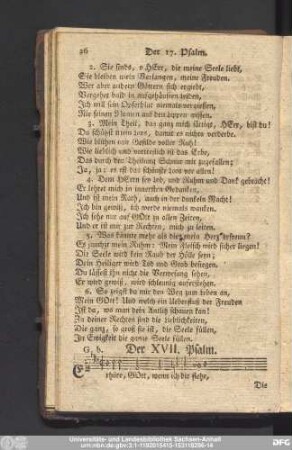 Der XVII. Psalm.