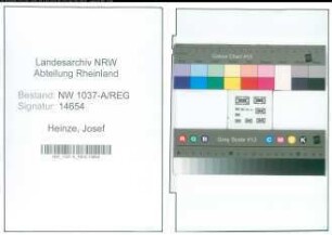 Entnazifizierung Josef Heinze , geb. 00.00.0000 (Foerster)