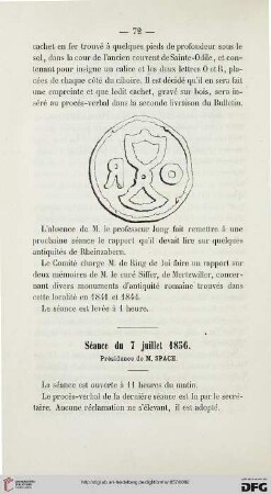 Séance du Comité du 7 juillet 1856