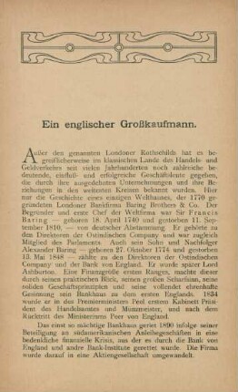 Ein englischer Großkaufmann