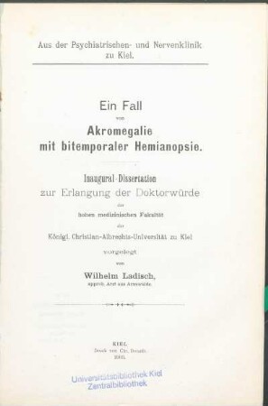 Ein Fall von Akromegalie mit bitemporaler Hemianopsie