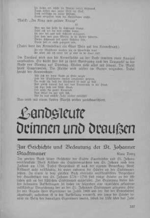 Landsleute drinnen und draußen.