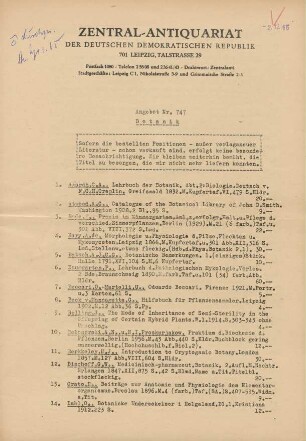Nr. 747: Botanik