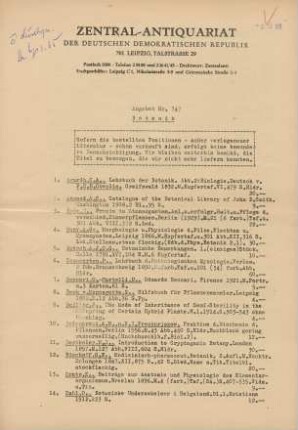 Nr. 747: Botanik