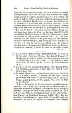 466-468 [Rezension] Brewer, Heinrich, Das sogenannte Athanasianische Glaubensbekenntnis, ein Werk des heiligen Ambrosius