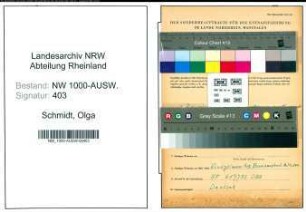 Entnazifizierung Olga Schmidt, geb. 12.11.1903 ()