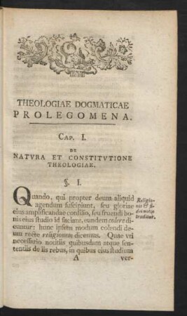Theologiae Dogmaticae Prolegomena