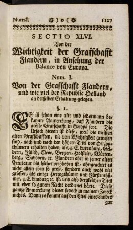 1127-1139, Sectio XLVI. Von der Wichtigkeit der Graffschaft Flandern, in Ansehung der Balance von Europa