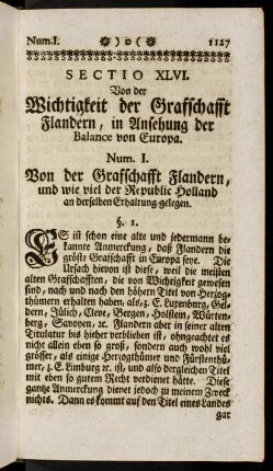 1127-1139, Sectio XLVI. Von der Wichtigkeit der Graffschaft Flandern, in Ansehung der Balance von Europa