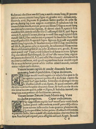 Verum locum Saturni Iovis Martis atque Veneris doctae perquirere. Caput undecimum.
