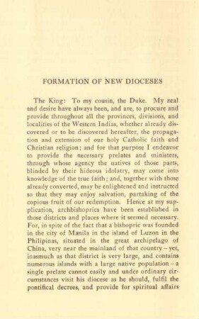 Formation of new dioceses