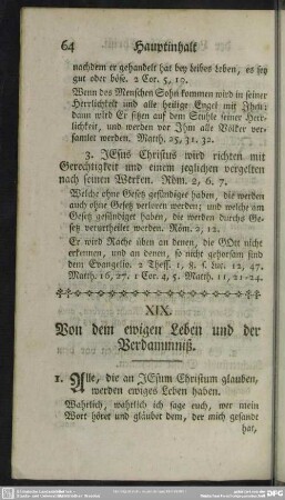 XIX. von dem ewigen Leben und der Verdammniß