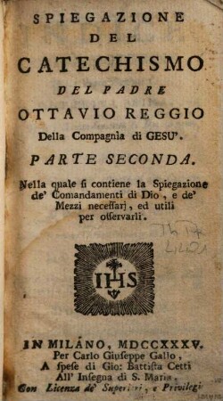 Spiegazione Del Catechismo, Parte seconda