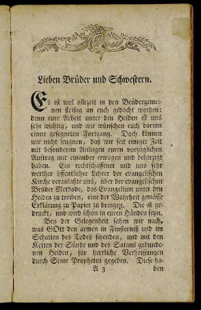 Lieben Brüdern und Schwestern.