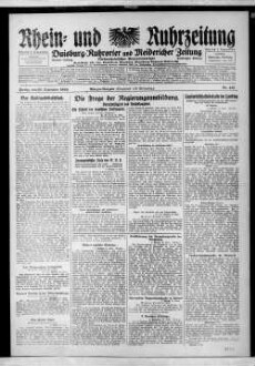 Rhein- und Ruhrzeitung : Tageszeitung für das niederrheinische Industriegebiet und den linken Niederrhein : das Blatt der westdeutschen Binnenschiffahrt