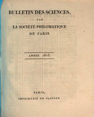 Bulletin. 1815
