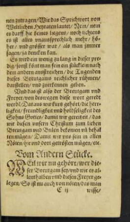 Vom Andern Stücke.