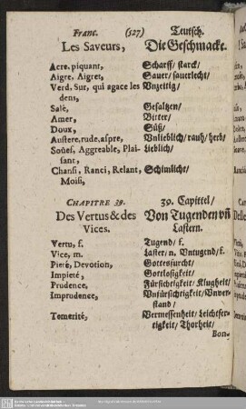 Chapitre 39. Des Vertus & des Vices. 39. Capittel, Vn Tugenden vn[n] Lastern