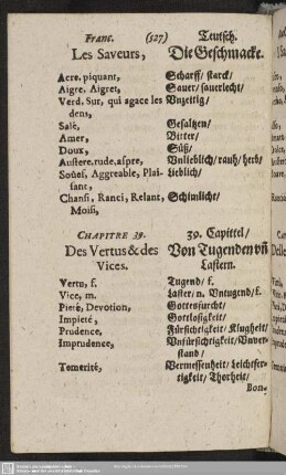 Chapitre 39. Des Vertus & des Vices. 39. Capittel, Vn Tugenden vn[n] Lastern